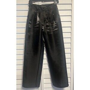 House of Harlow 1960 Black Liquid Satin Pants REVOLVE Sz XS Shiny Glossy Trouser